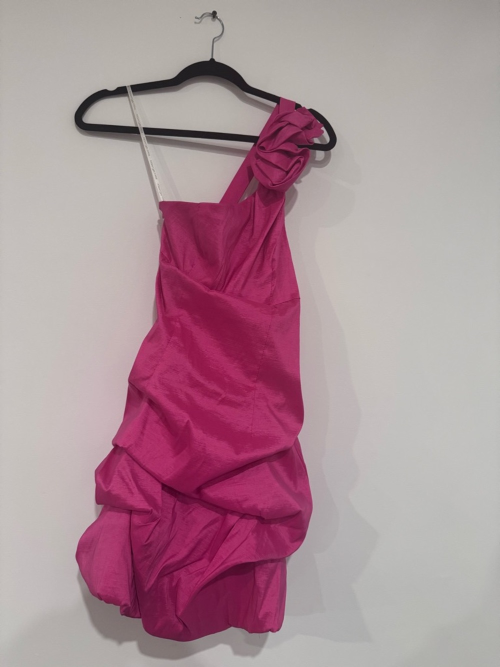 Jessica McClintock Fuchsia Pink One-Shoulder Cocktail Party Dress